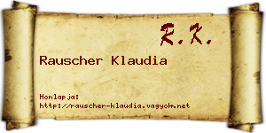 Rauscher Klaudia névjegykártya